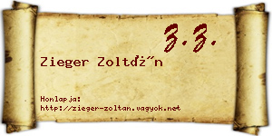 Zieger Zoltán névjegykártya